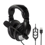 LogiLink Stereo-Headset, 1x USB-A-Stecker, Bügelmikrofon, Schwarz