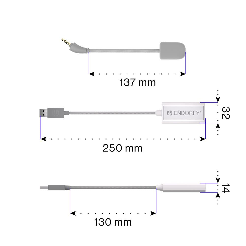 ENDORFY VIRO Plus USB OWH EY1A005, Weiß, Headset, Kopfhörer mit Mikrofon, Klinke, Over-Ear