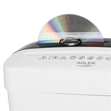Adler Aktenvernichter AD 1037 A4 P-4 CD DVD Kreditkarten Büro Schredder Weiß