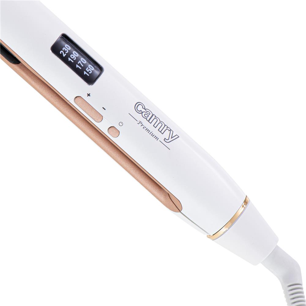 Camry CR 2322 Professionelles Haarglätteisen Keramik Glätteisen Haarglätter weiß