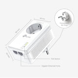 TP-Link TL-PA7027P KIT AV1000 2-Port Gigabit Powerline Adapter mit Steckdose