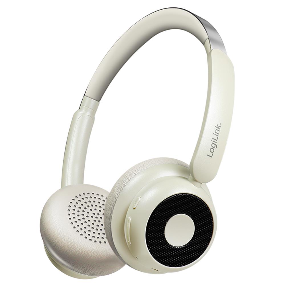 LogiLink AuraSolo Bluetooth 6.0 Headset, ANC, 20 Std. Akku, Braun