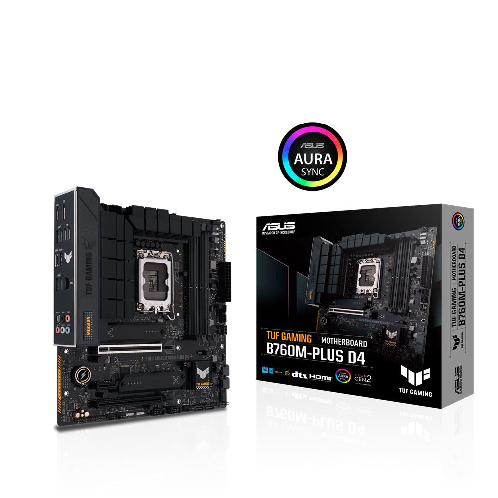 ASUS TUF GAMING B760M-PLUS D4 Mainboard Sockel Intel LGA 1700 (mATX, DDR4, PCIe 5.0, M.2)