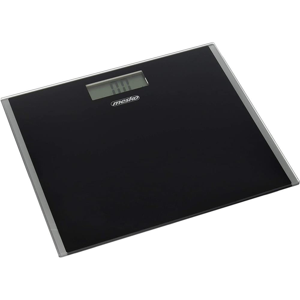 Mesko MS 8150b kleine Personenwaage digital Schwarz Batterie Glas