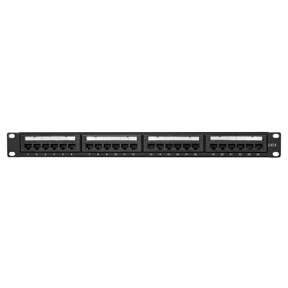 LogiLink Cat.6 Patchpanel 24-Port UTP, 180° Anschluss, EconLine