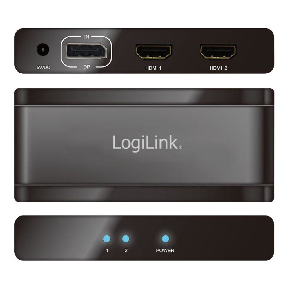 LogiLink 4K DisplayPort 1.2 zu 2x HDMI Splitter