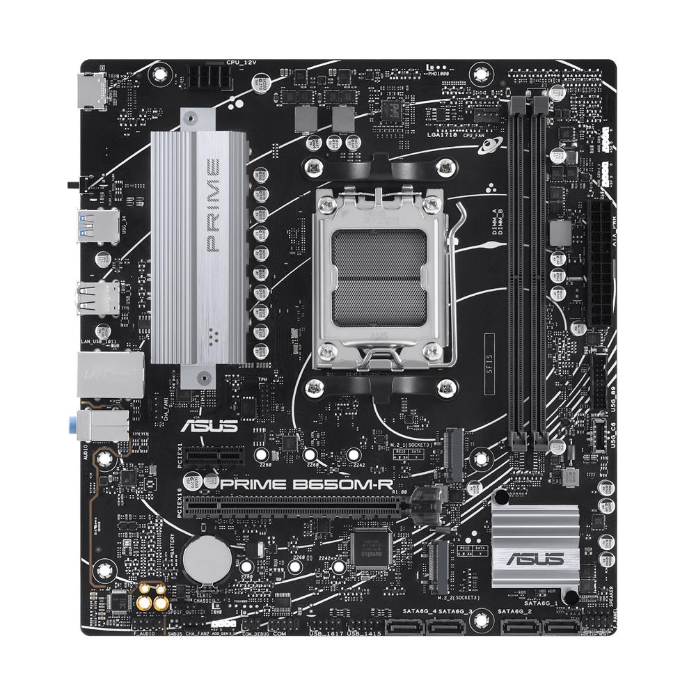 ASUS PRIME B650M-R Gaming Mainboard Sockel AMD AM5, microATX, DDR5, PCIe 4.0, Realtek 2.5Gb Ethernet