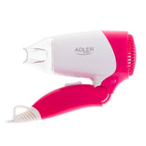 Adler AD 2259 Haartrockner 1200 W weiß rosa zusammenklappbar Kunststoff Netzstrom 2 Stufen