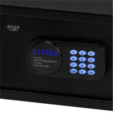 Adler AD 1045 Tresor 14 L, Möbeltresor mit Zahlencode, elektronischem Schloss, Notschlüssel, Alarmfunktion, Dokumententresor für Zuhause Hotel Büro, Schwarz