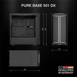 be quiet! Pure Base 501 DX Black PC-Gehäuse 3 vorinstallierte Pure Wings 3 140mm PWM-Lüfter
