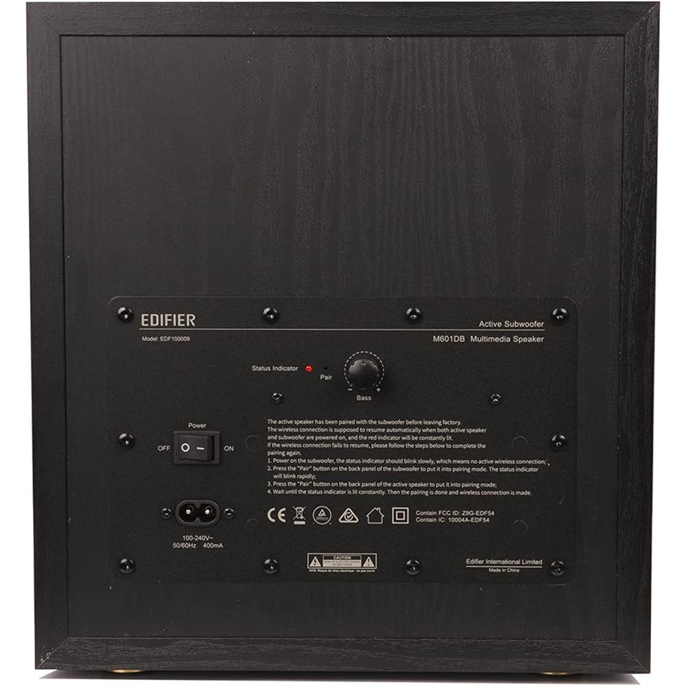 Edifier M601DB 2.1 Lautsprecher-System (110 Watt) mit Bluetooth und Fernbedienung, Schwarz