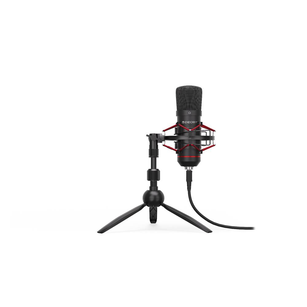 ENDORFY Solum T USB Mikrofon Schwarz mit Anti Shock Montage und Stativ