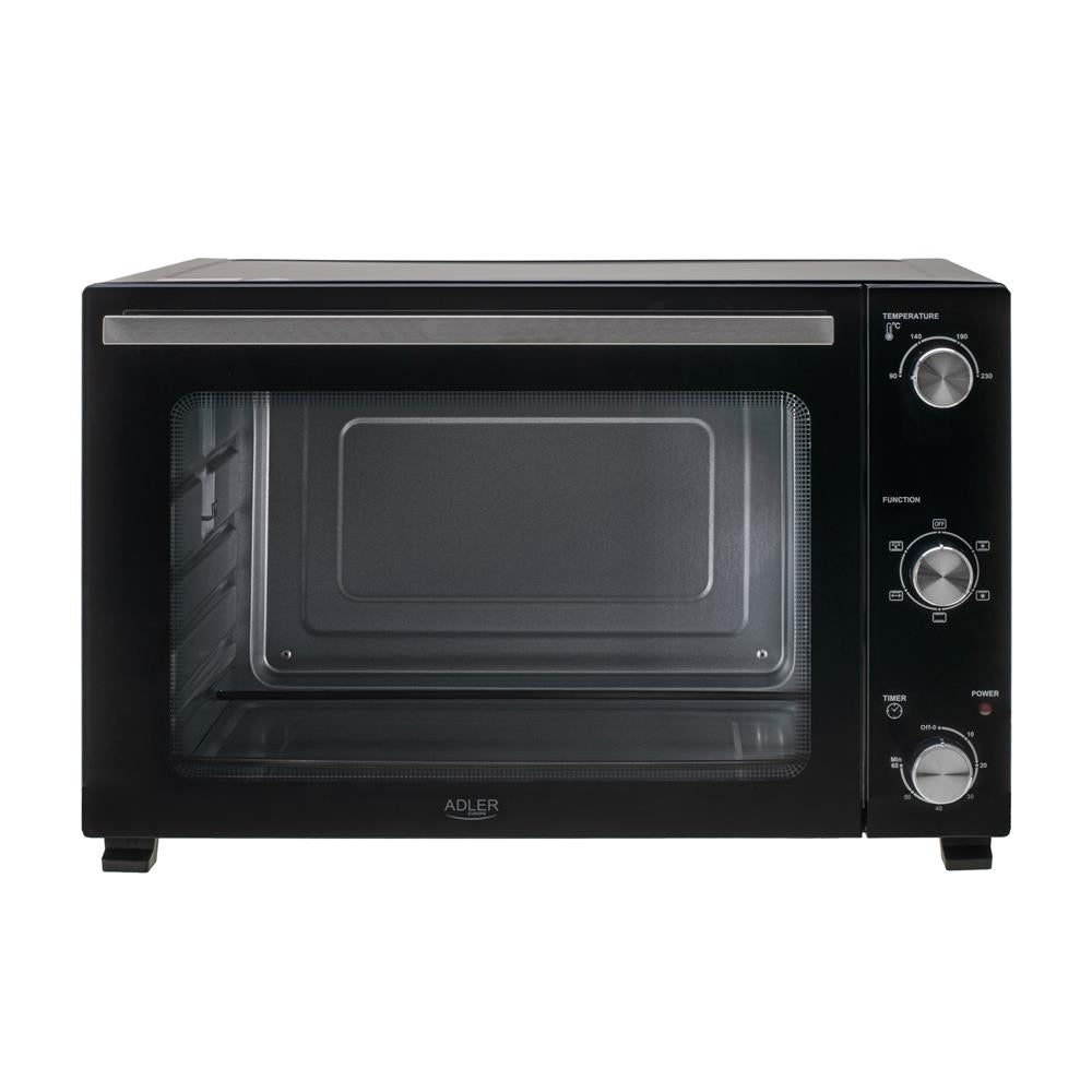 Adler AD 6025 Elektrobackofen 35 L mit Ober Unterhitze Umluft und Drehspieß Schwarz