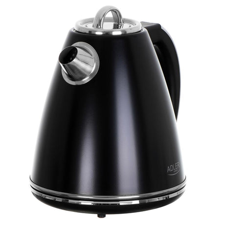 Adler AD 1343 Wasserkocher in Schwarz, 1,5 Liter, 2200 Watt, aus Edelstahl mit Abschaltautomatik