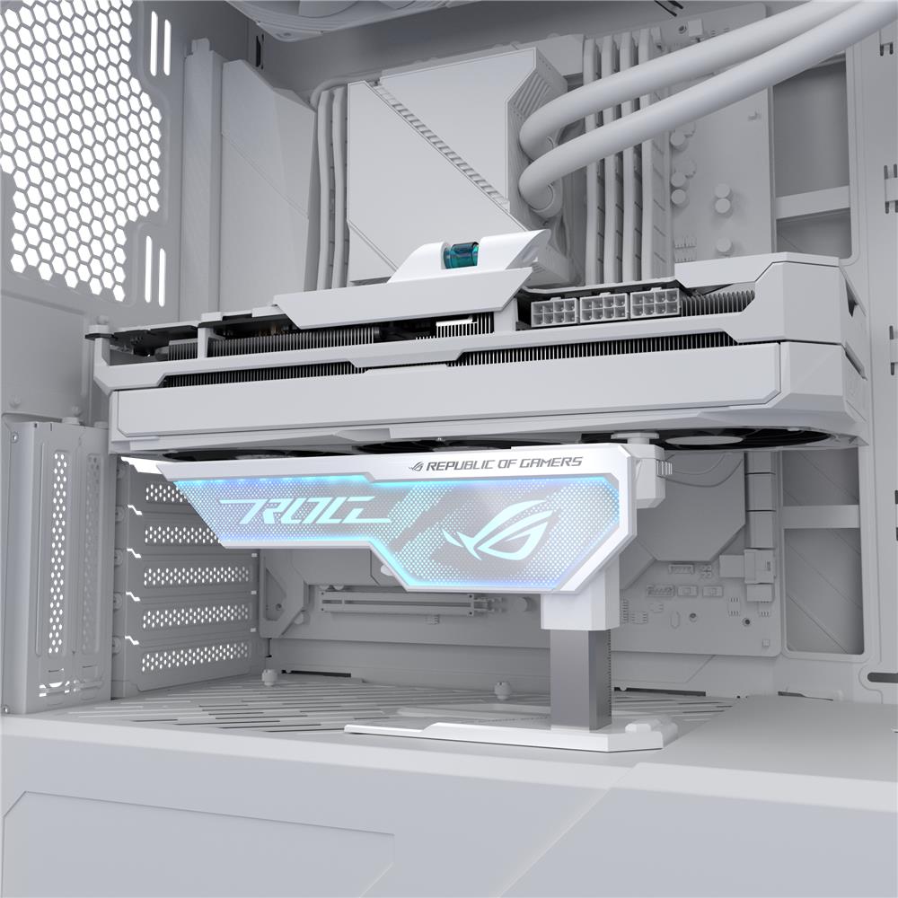 ASUS ROG Herculx Grafikkartenhalter White mit ARGB und Aura Sync