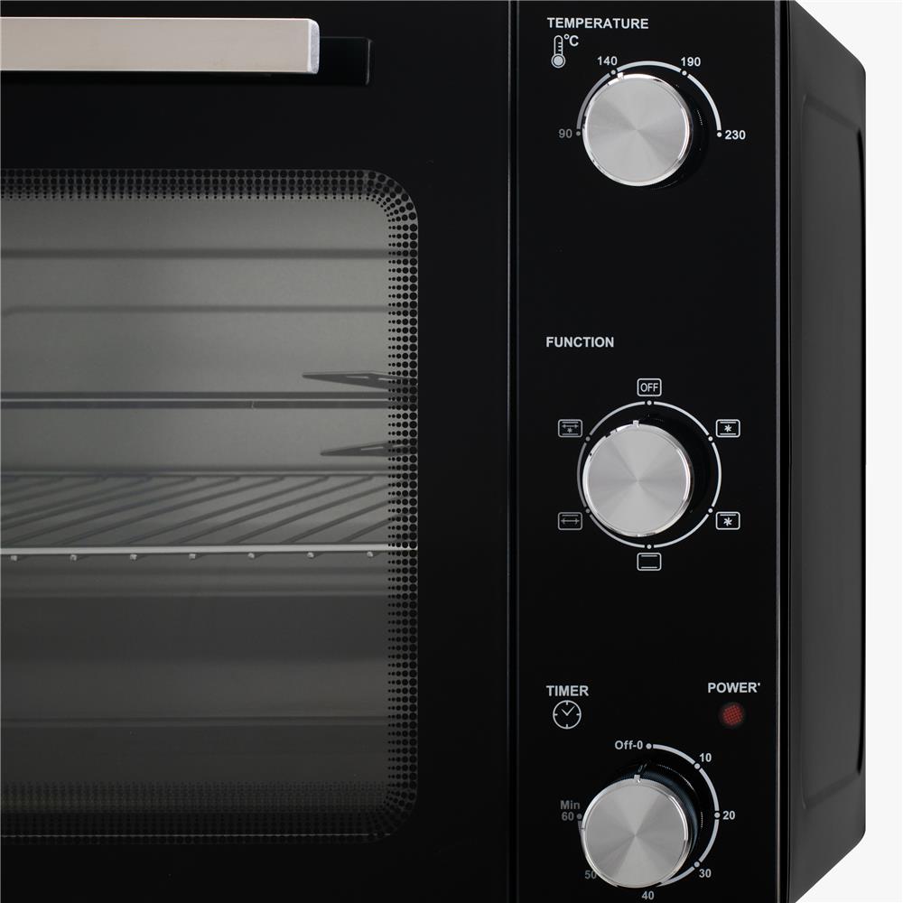 Adler AD 6026 Elektrobackofen 48L Umluft Timer Mini Backofen Drehspieß schwarz