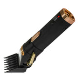 Adler AD 2853 Akku Haarschneider, Haartrimmer für Kopfhaar und Koteletten, Stahlklinge, LED-Display, USB, 0,8-13 mm Schwarz Golden