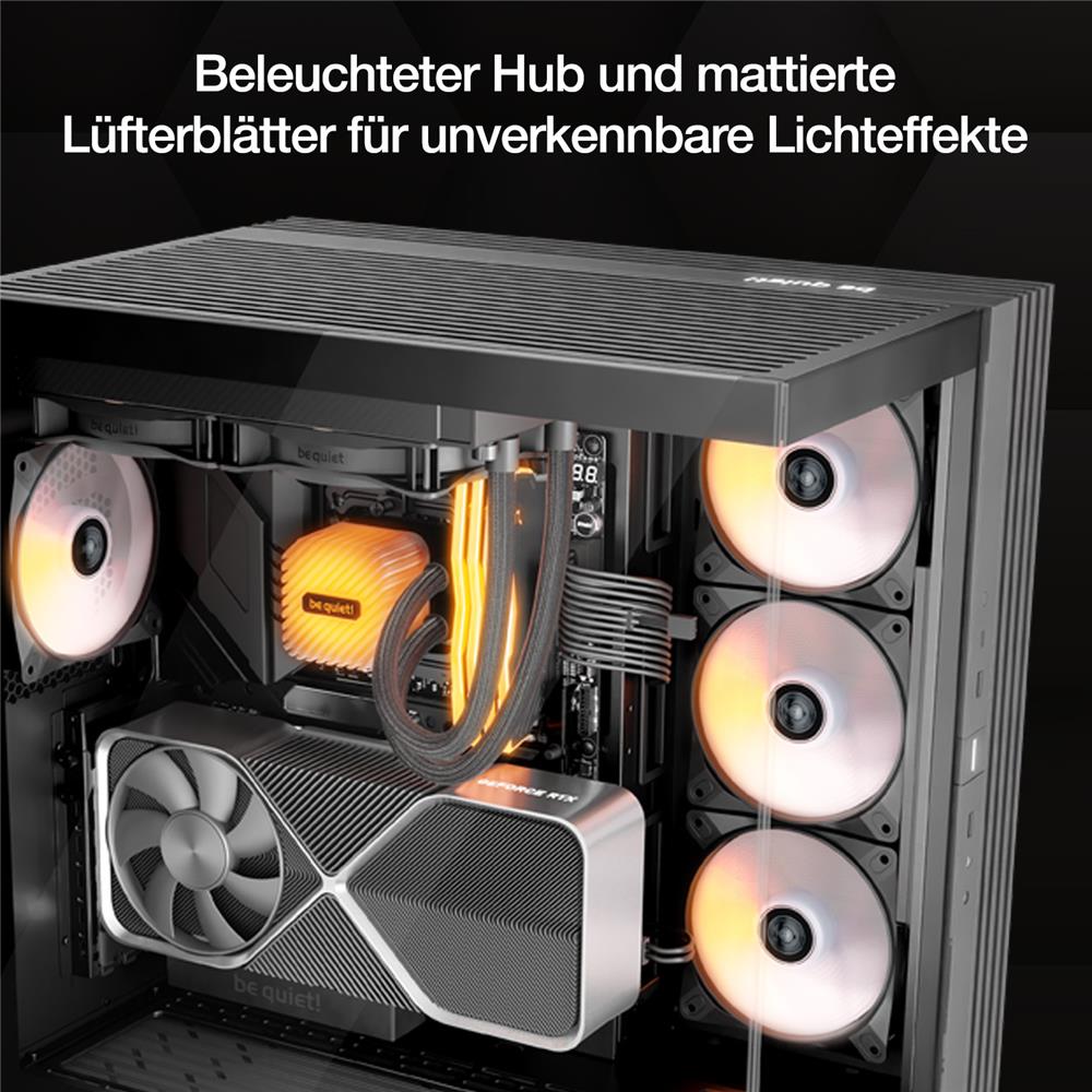 be quiet! Light Wings LX 120mm PWM Reverse Black Lüfter 7 optimierte und invertierte Lüfterblätter