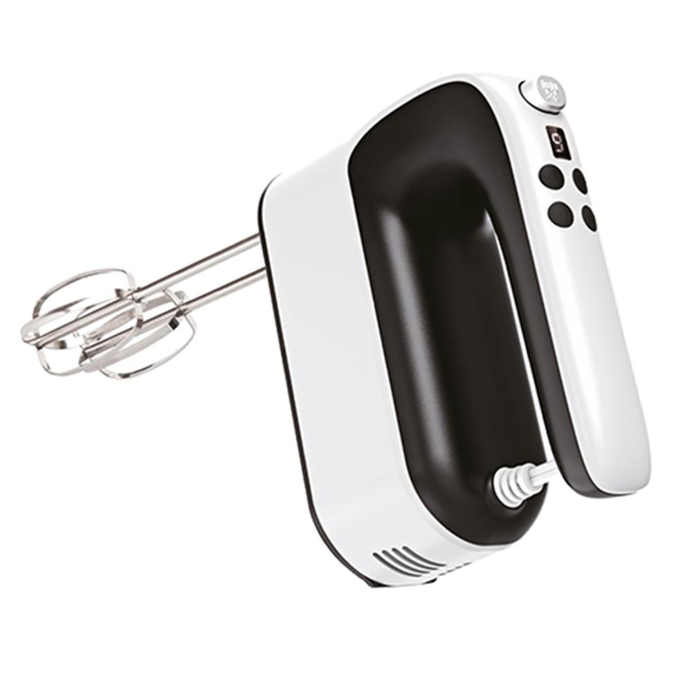 Adler AD 4229 Handmixer 9 Geschwindigkeiten Turbo Funktion Knethaken Schneebesen weiß schwarz
