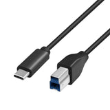 LogiLink USB 3.2 Gen1 Type-C Kabel, C/M zu USB-B/M, schwarz, 2 m