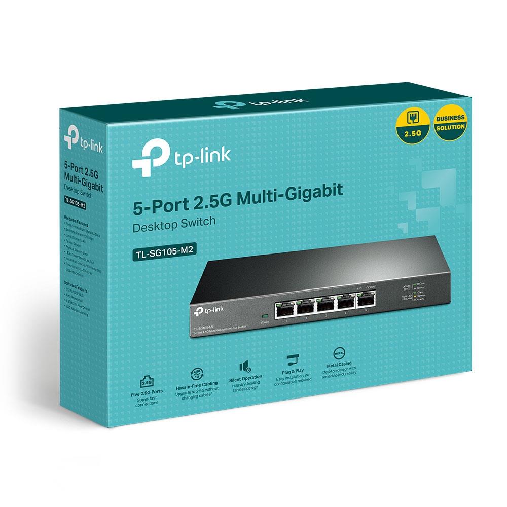 TP-Link TL-SG105-M2 5-Port 2.5G Desktop Switch – High-Speed für Gaming & Office