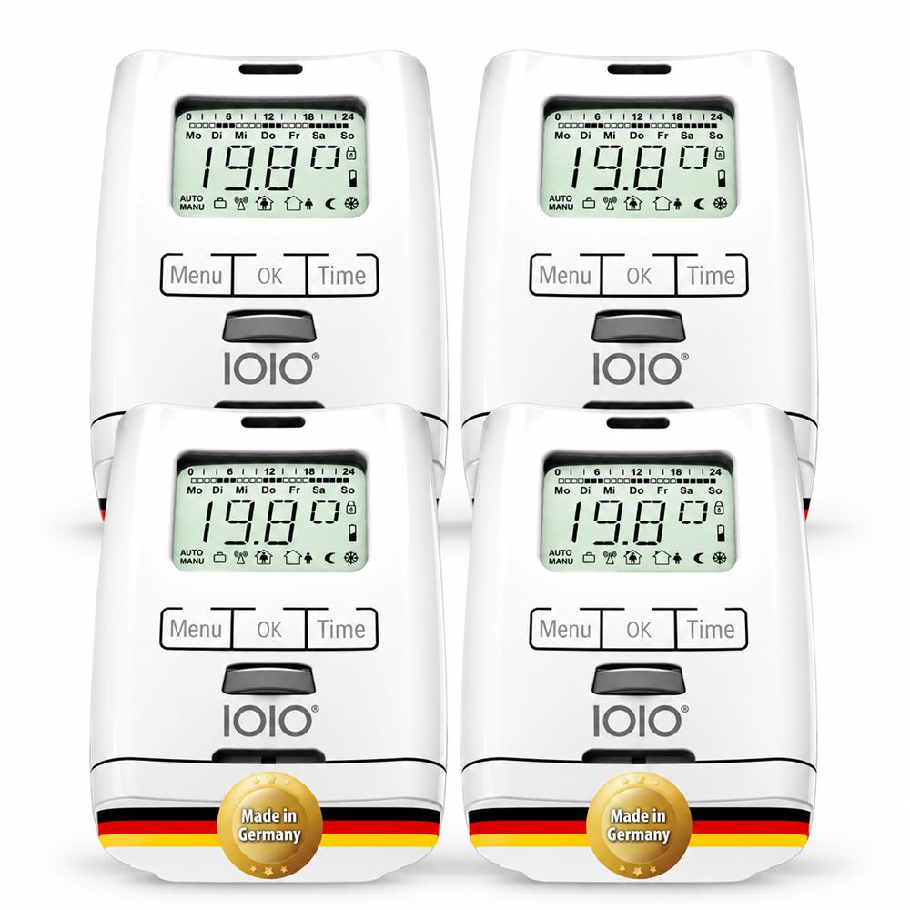 IOIO Elektronisches Heizungsthermostat HT 2000 4er Pack Thermostat programmierbar digital weiß