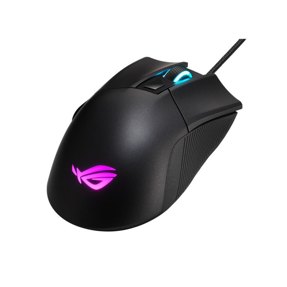 ASUS ROG Gladius II Core Gaming-Maus 6200 DPI Sensor Aura Sync Beleuchtung Abnehmbare Schalter