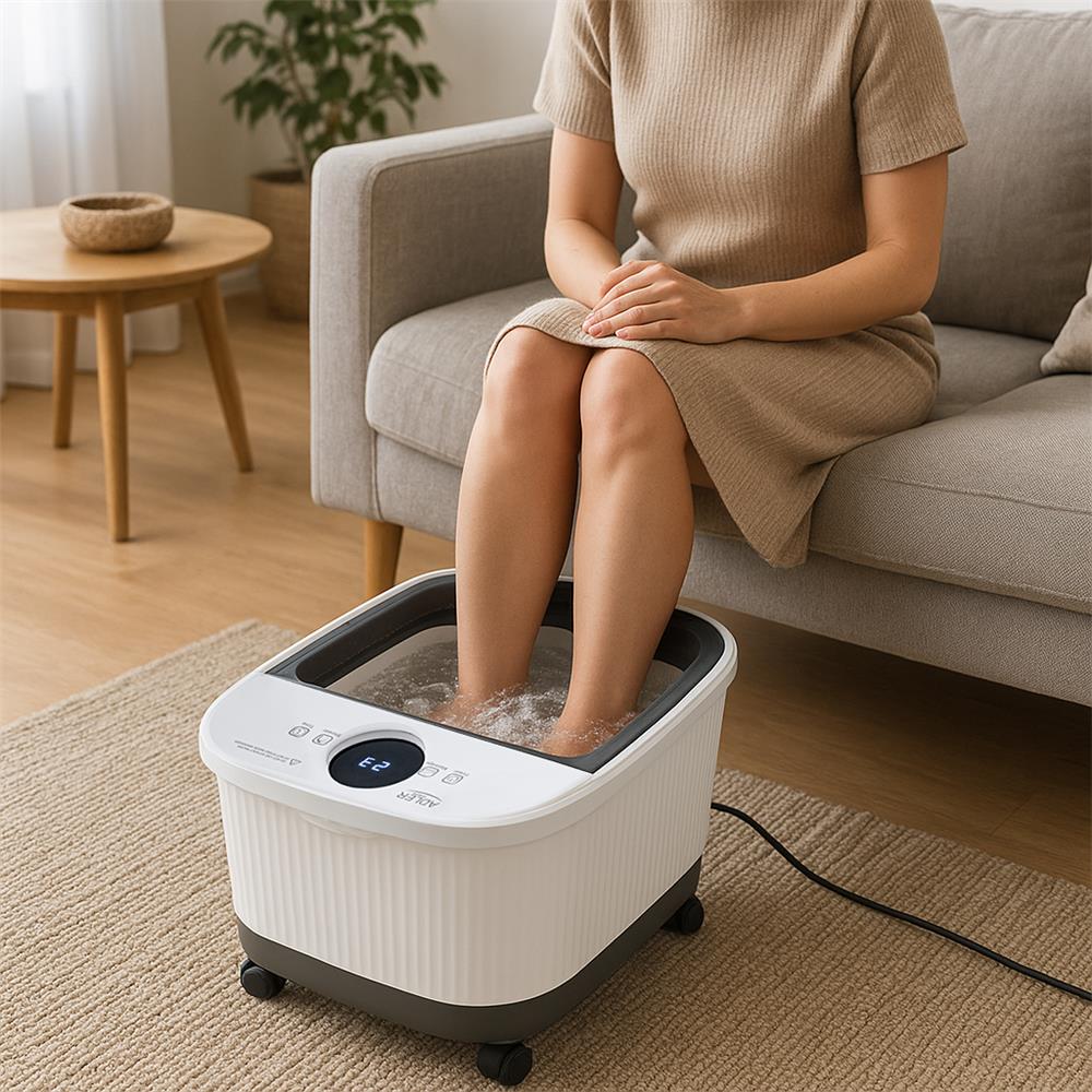 Adler AD 2184 – Deluxe Fußsprudelbad Massierer Salzbehälter Tragegriff Rollen zum einfachen Transport