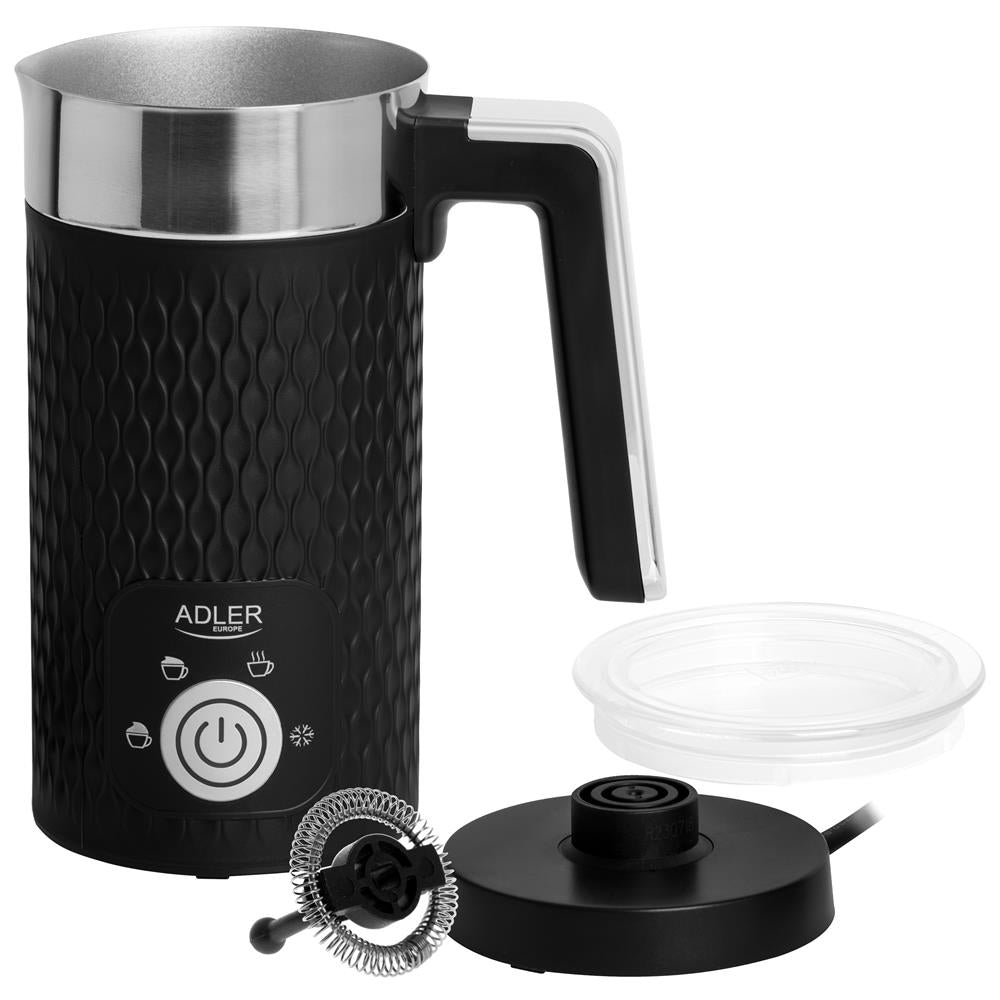 Adler AD 4494 Milchaufschäumer elektrisch Schwarz für Cappuccino und Latte