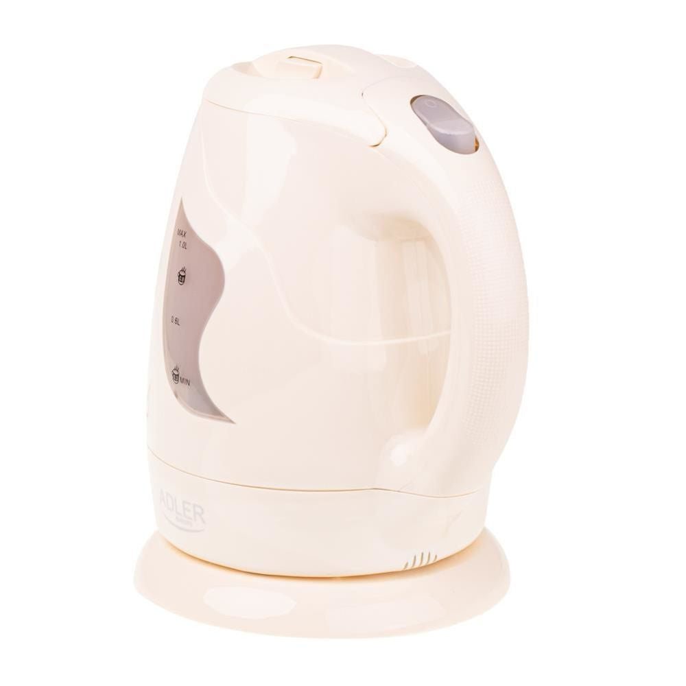 Adler AD 08 Kabelloser Mini-Wasserkocher in Beige, 1 Liter, 850 Watt, für Reisen