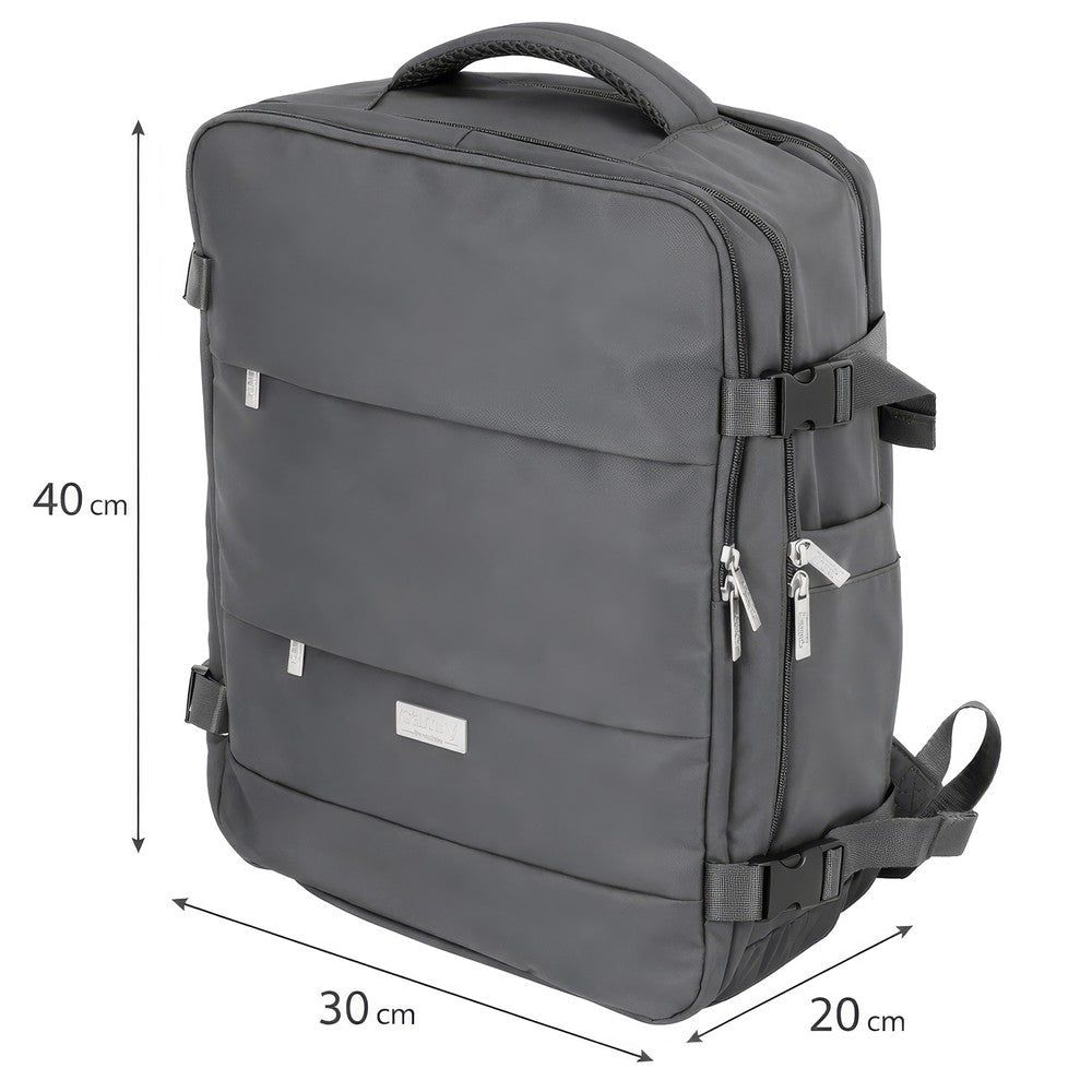 Camry CR 6880dg Reiserucksack 24 Liter, Handgepäck Rucksack mit Laptopfach bis 17 Zoll, Schuhfach, Nassfach, RFID-Fach, Business, Sport und Reisen, dunkel grau
