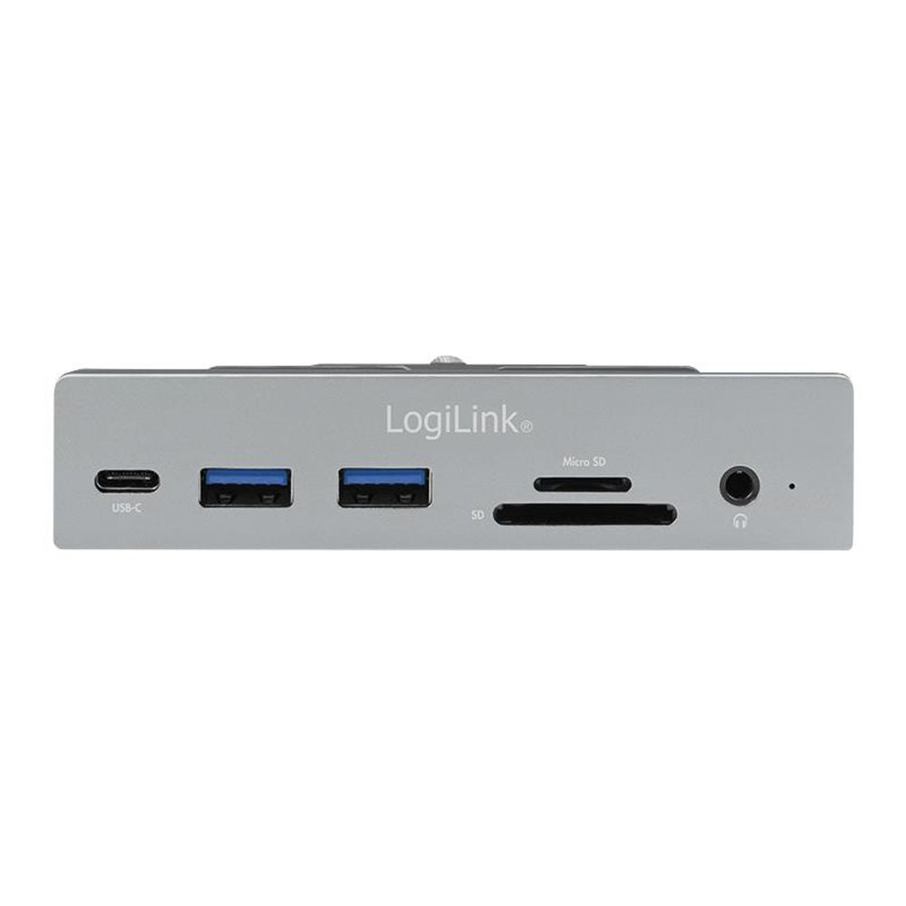 LogiLink USB 3.2 Gen 1x1 USB-C 7-in-1 Multifunktions-Hub zum Klemmen kompatibel mit MacOS