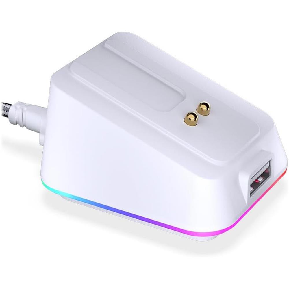 ENDORFY Maus Ladestation Mouse Dock Kompatibel LIV Wireless Gaming Maus, RGB, Weiß