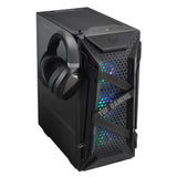 ASUS TUF Gaming GT301 kompaktes PC Gehäuse Mid-Tower Aura-RGB-Lüfter Kopfhörerhalterung Schwarz