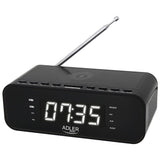 Adler AD 1192B Wecker mit kabellosem Ladegerät, digital, mit FM Radio und Bluetooth