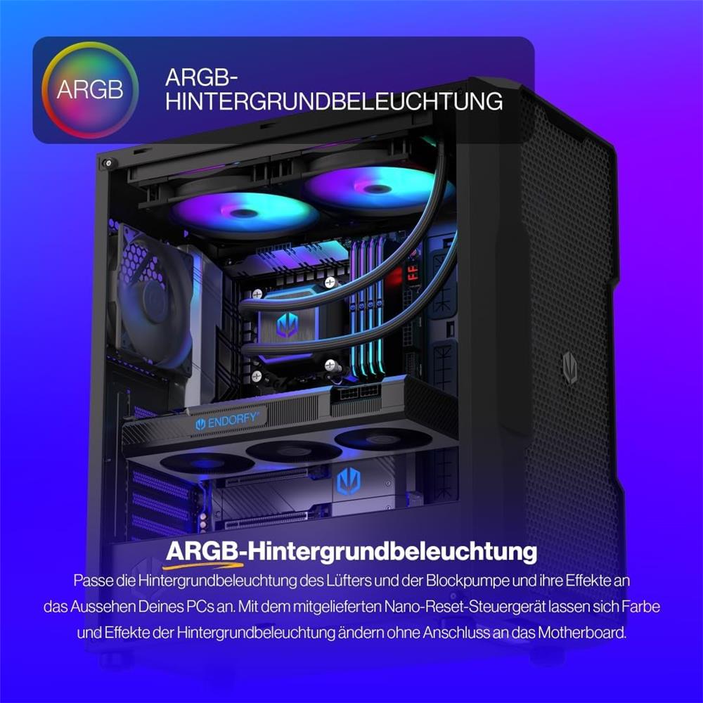 ENDORFY Navis F280 ARGB AiO-Wasserkühlung, Beleuchtet, 280mm Radiator, PWM-Pumpe | EY3B005