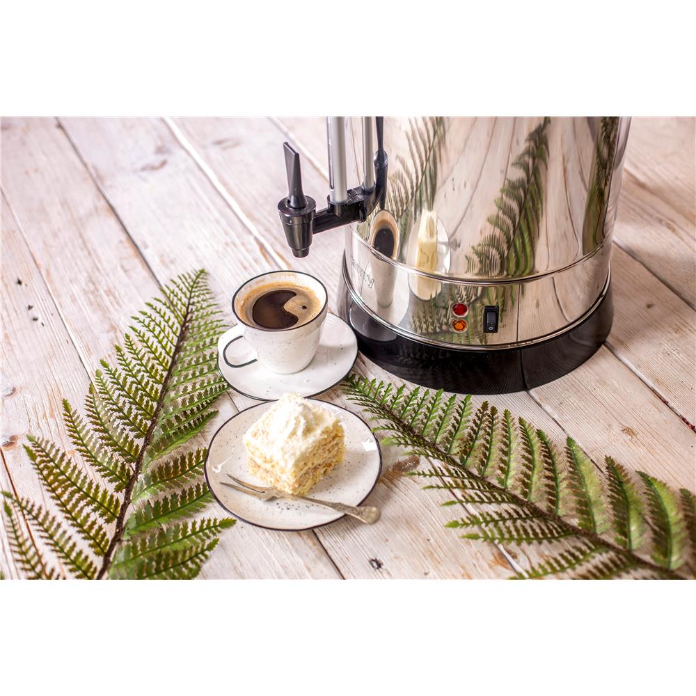 Camry CR 1259 Heißgetränkespender 20 Liter Edelstahl Heißwasserspender Zapfhahn silber