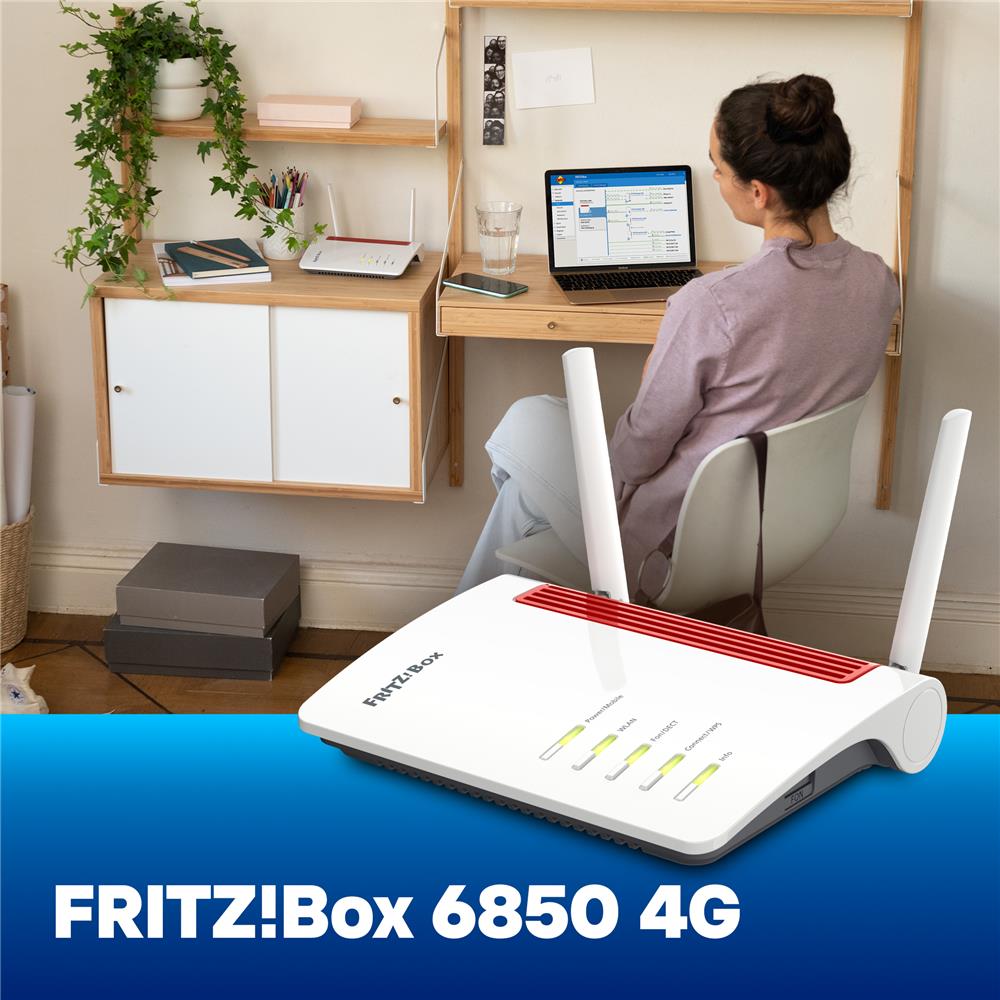 FRITZ!Box 6850 4G - WLAN-Router für Mobilfunk über 4 G und 3 G bis 300 MBit/s