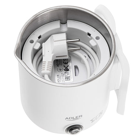 Adler AD 1388w Reisewasserkocher 0,8L kompakt leicht klappbarer Griff Weiß Camping