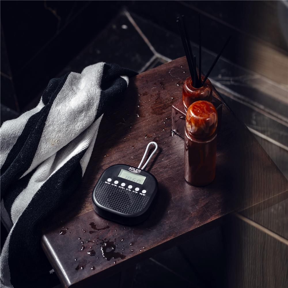 Adler AD 1912 Wasserdichtes Universalradio Batteriebetrieben Radiowecker Snooze Funktion schwarz