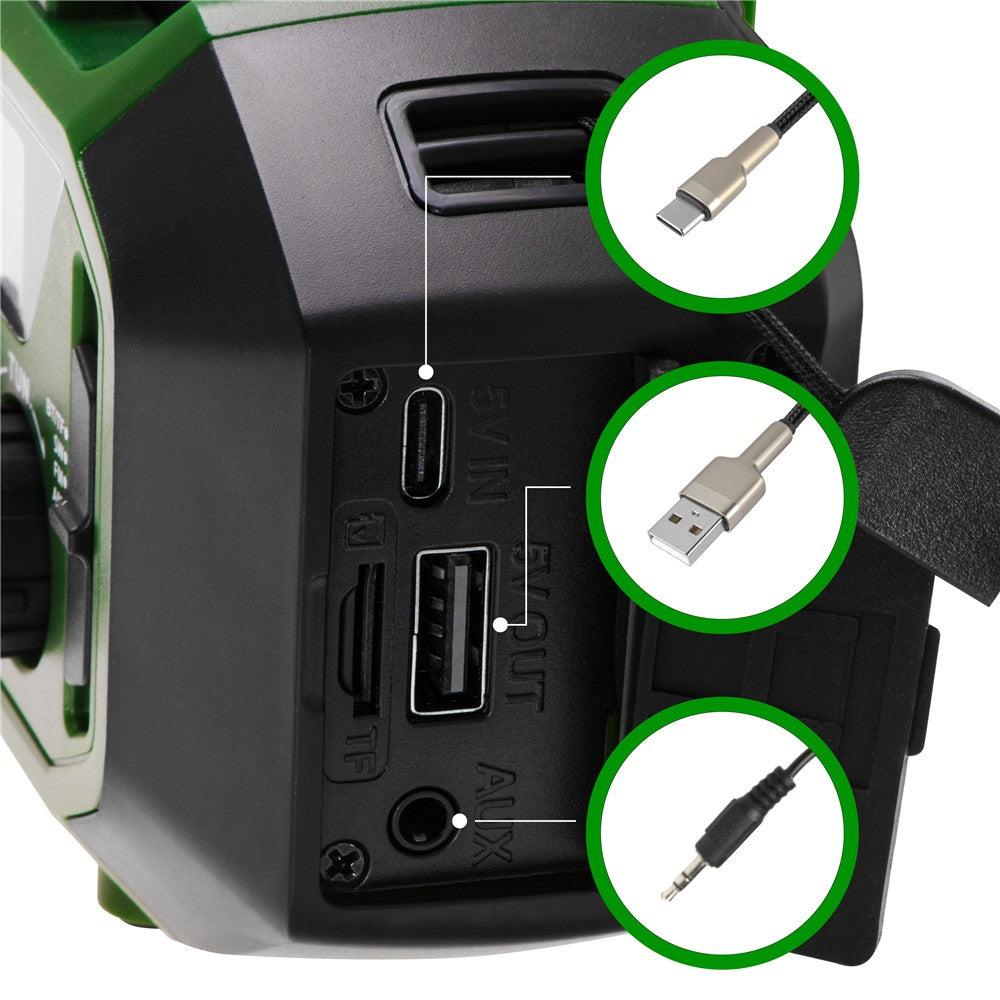Camry CR 1919 Notfallradio mit Solar, Kurbel, Bluetooth, 4000 mAh Powerbank, Taschenlampe und Leselampe