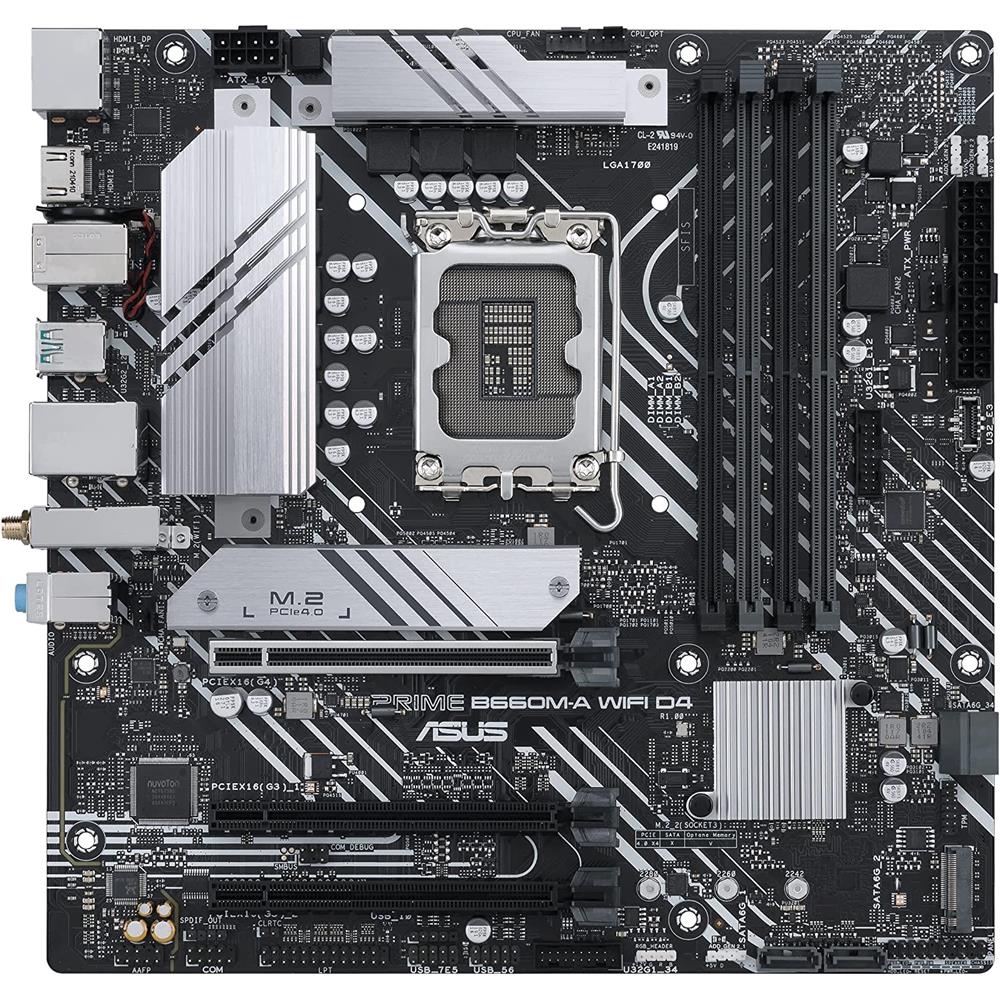 ASUS PRIME B660M-A WIFI D4 Gaming Mainboard Sockel Intel LGA 1700 mATX DDR4 PCIe 4.0 M.2 WiFi 6