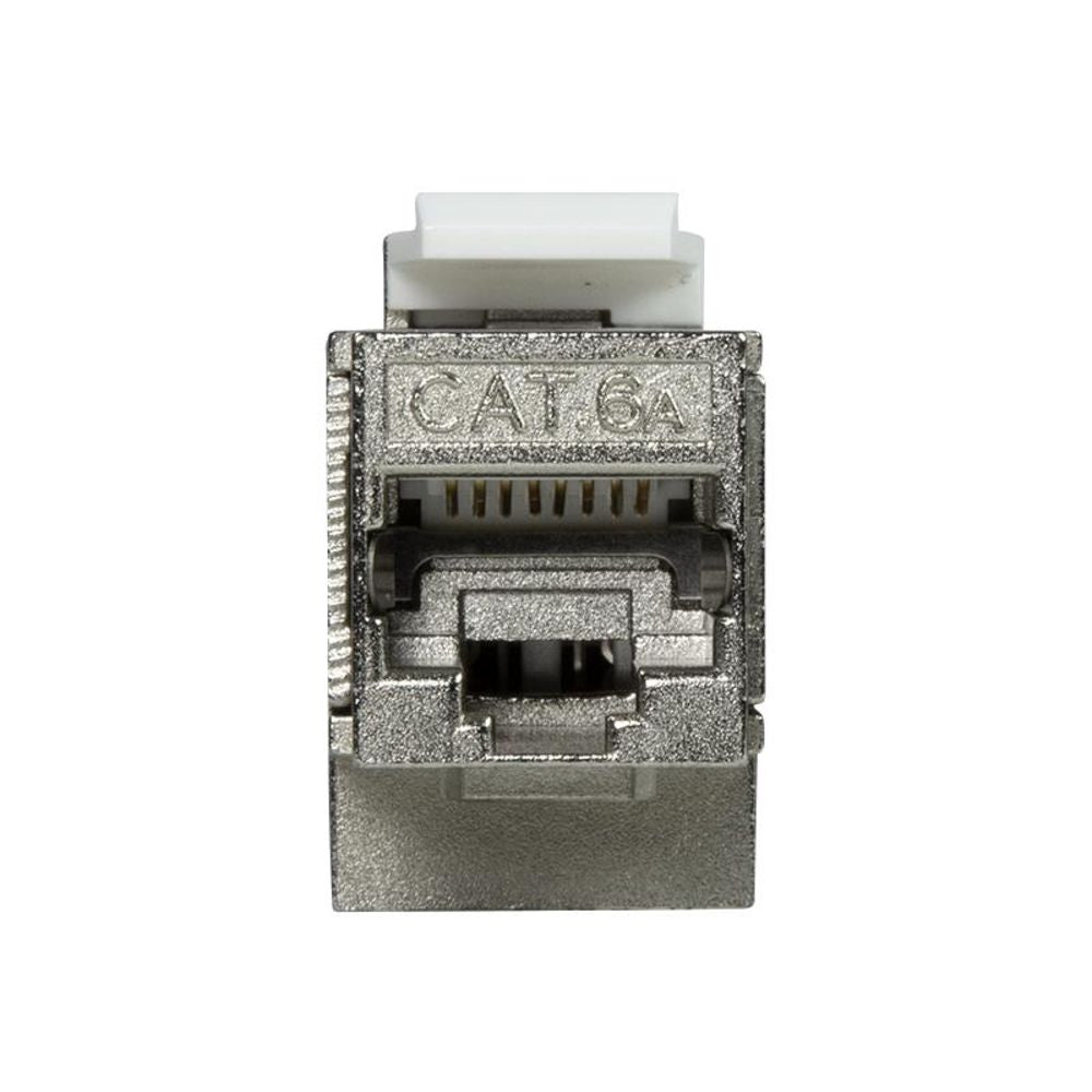 LogiLink Keystone Kupplung Cat.6A, 2x RJ45 STP, 90° gewinkelt, Metallgehäuse