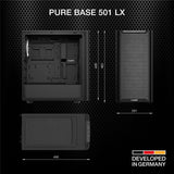 be quiet! Pure Base 501 LX Black PC-Gehäuse 4 vorinstallierte Light Wings PWM-Lüfter ARGB-Beleuchtung