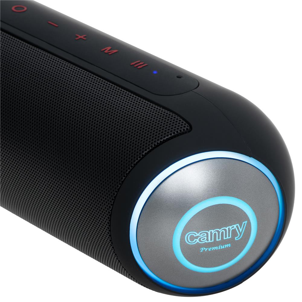 Camry CR 1901 Kabelloser Bluetooth Lautsprecher mit Beleuchtung AUX wireless schwarz