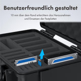 GRAUGEAR Festplattenschutzkoffer für 19 HDD SSD stoßfest wasserabweisend