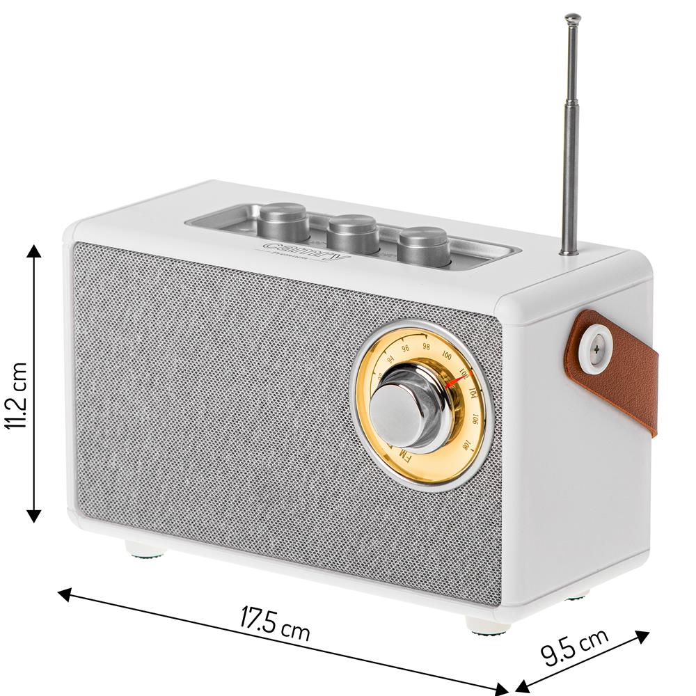Camry CR 1902 FM Radio mit Bluetooth tragbares Küchenradio USB AUX weiß