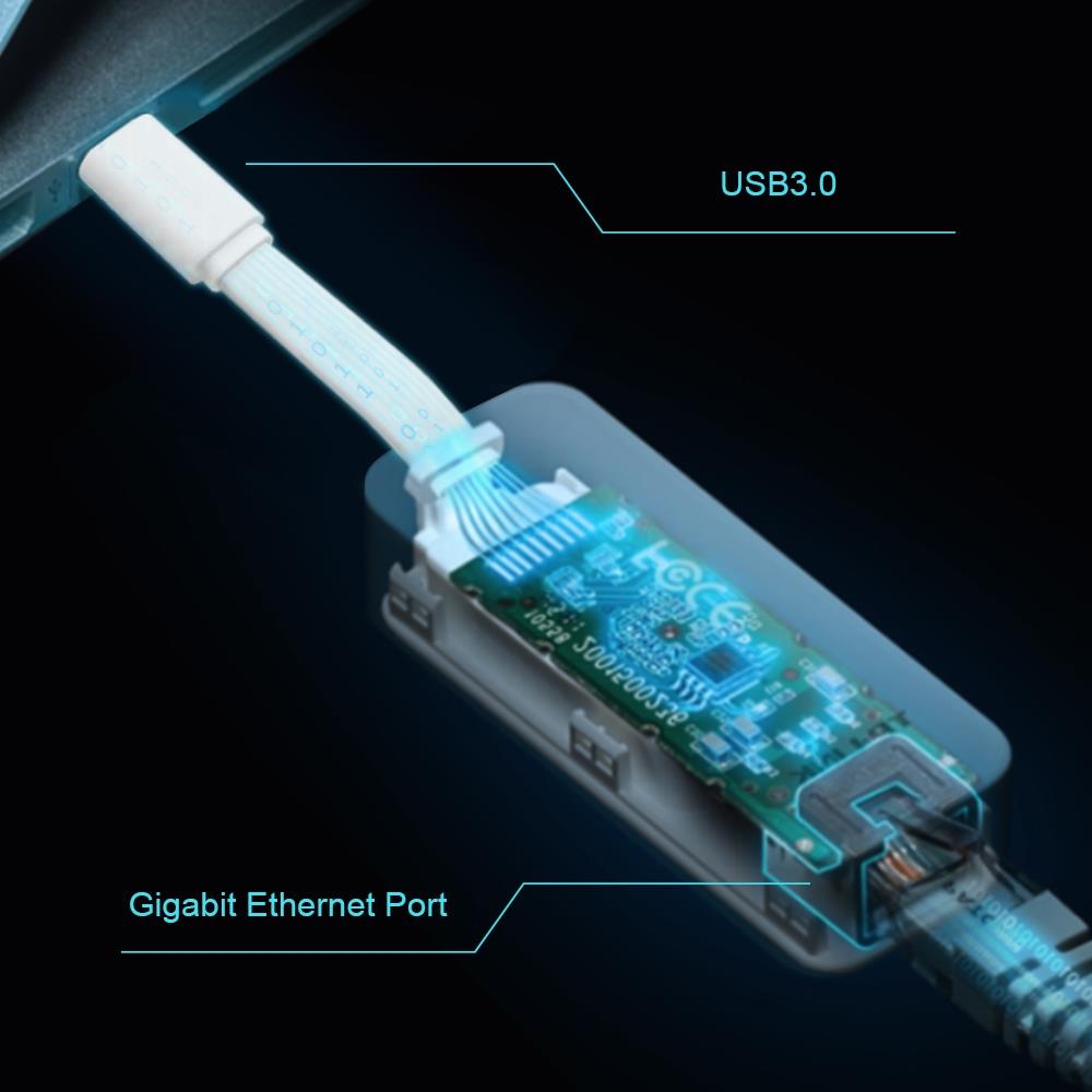 TP-Link UE300C USB 3.0 Type-C auf-Gigabit-LAN-Konverter Netzwerk-Adapter Weiß