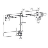 LogiLink Dual Monitorhalterung 2 fach für 17 bis 32 Zoll VESA