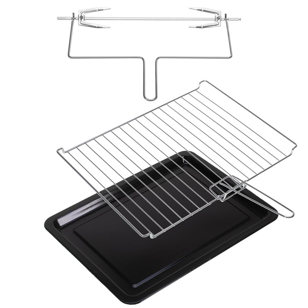 Adler AD 6026 Elektrobackofen 48L Umluft Timer Mini Backofen Drehspieß schwarz